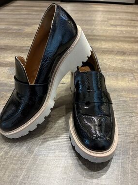 Dolce Vita black patent platform loafers (8)